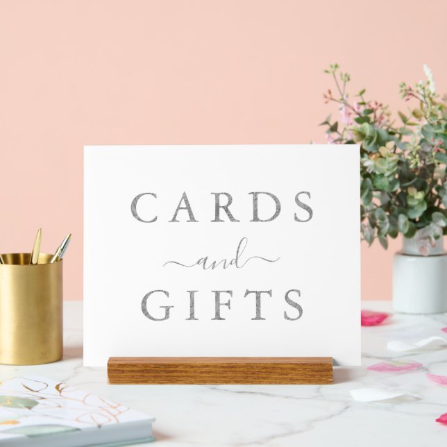 Chic Faux Argent Foil Cartes de mariage et cadeaux (Mariage)