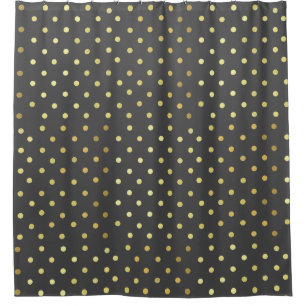Chic Faux Foil Leaf Gold Dots Grey  
