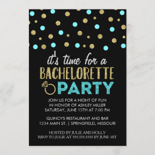 Chic Faux Glitter Bachelorette Party Invitations