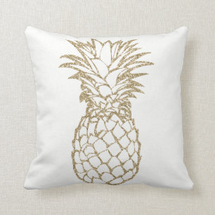 Chic Faux Glitter Pineapple Throw Pillow Cushion