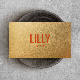 Chic Faux Gold Foil Bold Modern Typography  Business Card