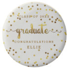 Chic Faux Gold Foil Confetti Graduate Personalized