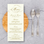 Chic Faux Gold Foil Wedding Menu Template<br><div class="desc">Chic Faux Gold Foil Wedding Menu Template.</div>