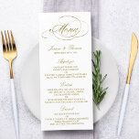 Chic Faux Gold Foil Wedding Menu Template<br><div class="desc">Chic Faux Gold Foil Wedding Menu Template.</div>