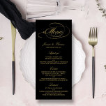 Chic Faux Gold Foil Wedding Menu Template<br><div class="desc">Celebrate in style with these trendy menu cards. The wording is easy to personalize and your dinner guests will be thrilled when they receive these super stylish menus.</div>