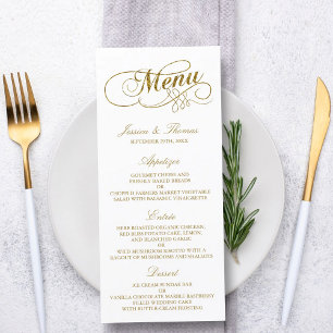 Chic Faux Gold Foil Wedding Menu Template