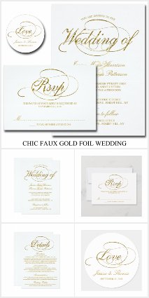 Chic Faux Gold Foil Wedding Templates