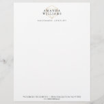 Chic Faux Gold Gemstone Jewellery Designer Letterhead<br><div class="desc">Coordinates with the Chic Faux Gold Gemstone Jewellery Designer Business Card Template by 1201AM. A chic and luxe design motif of a faux gold gemstone shape is anchored by bold black serif text for your name or business name on this designer letterhead template. © 1201AM CREATIVE</div>