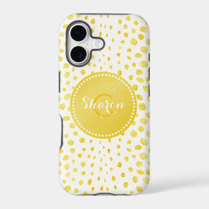 Chic faux gold glitter cheetah print monogram