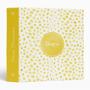 Chic faux gold glitter cheetah print monogram binder