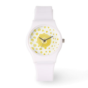 Chic faux gold glitter cheetah print monogram watch