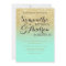 Chic faux gold glitter mint green wedding