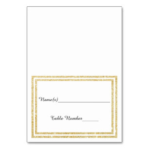 Chic Faux Gold Glittered Trim - Escort Card