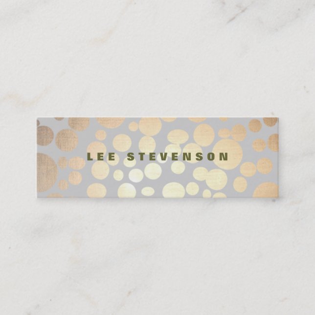 Chic Faux Gold Leaf Circle Pattern Business Card (Front)