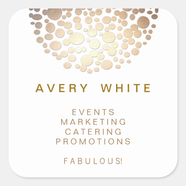 Chic Faux Gold Leaf Circle Pattern Stickers (Front)