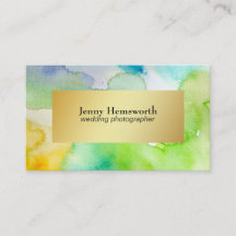 Chic Faux Gold Minimalist Abstract Watercolor