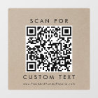 Chic Faux Kraft Typography Business Custom QR Code