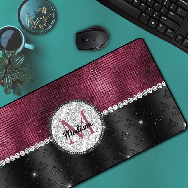 Chic faux Parties scintillant argent Bourgogne noi (Créateur téléchargé)