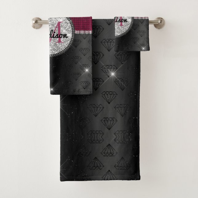 Chic faux Parties scintillant argent Bourgogne noi (En situation)
