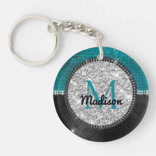 Chic faux Parties scintillant argent Turquoise noi