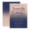 Chic faux rose gold glitter navy blue wedding