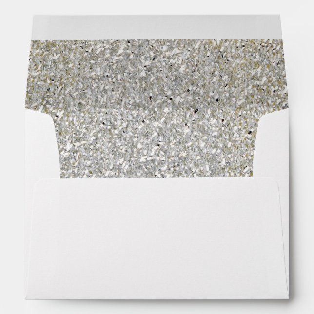 Chic Faux Silver Glittered Trim - Envelope (Back (Bottom))