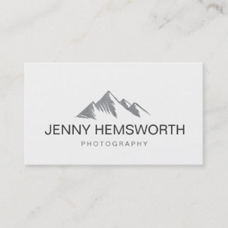 Chic Faux Silver Mountains Minimalist Business Card