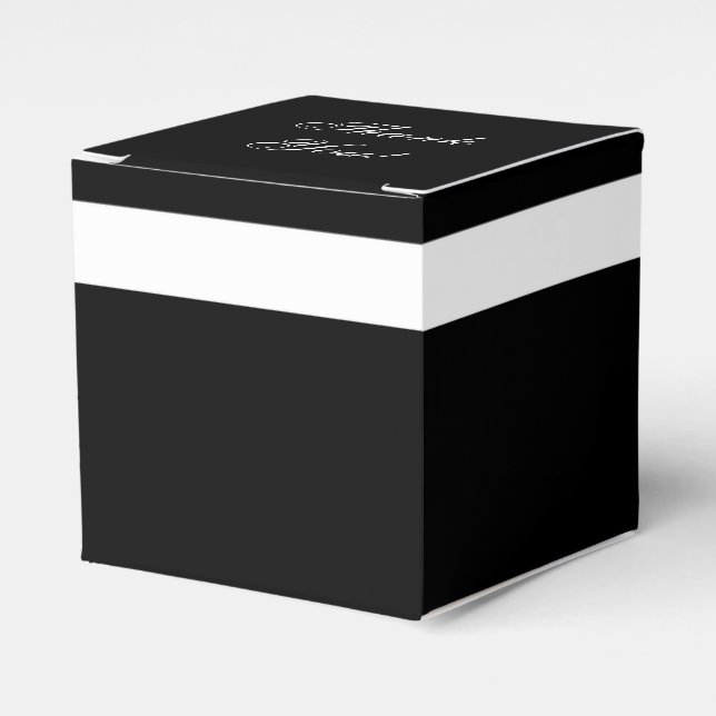 CHIC FAVOR/GIFT BOX_"Thank You" BLACK/WHITE Favor Box (Front Side)