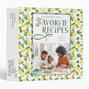 Chic Favorite Recipes Family Photo Lemons Citrus Binder