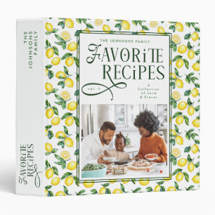 Chic Favorite Recipes Family Photo Lemons Citrus Binder