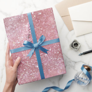 Chic Feminine Blush Pink Sparkle Glitter Pattern Wrapping Paper