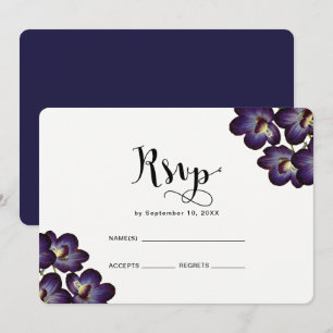Chic Feminine Purple Floral Rsvp Wedding Invitation