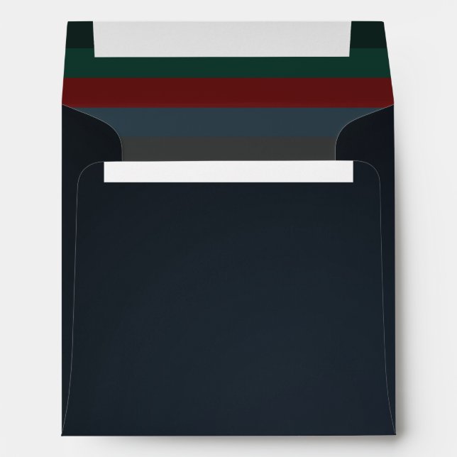 Chic Festive Elegant Rich Dark Blue Customizable  Envelope (Back (Bottom))