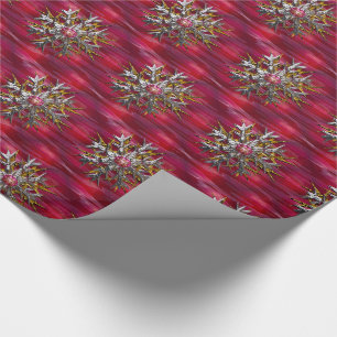 Chic Festive Snowflake Over Paris  Glossy Wrapping Paper