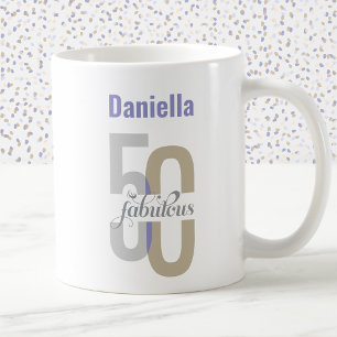 Chic Fifty & Fabulous 50th Birthday Personalized Coffee Mug