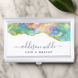 Chic Fire Opal Rainbow Gemstone Business Card Holder<br><div class="desc">Chic Fire Opal Rainbow Gemstone Business Card Case. Perfect for a beauty salon,  hair stylist,  makeup artist,  or cosmetologist.</div>