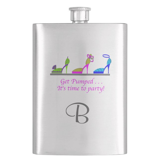 CHIC FLASK_GET PUMPED_IT'S TIME TO PARTY! HIP FLASK (Front)