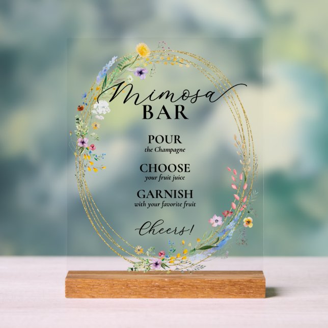 Chic Fleur sauvage Bridal Brunch Mimosa Bar (Neutre)