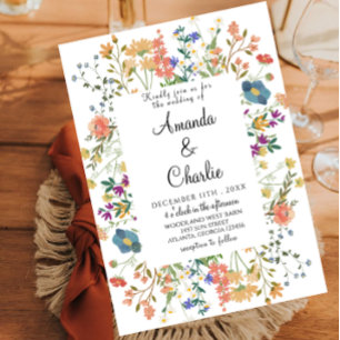 Chic Fleur sauvage Garden Wedding Invitation