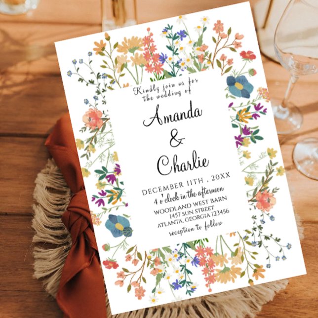 Chic Fleur sauvage Garden Wedding Invitation (Créateur téléchargé)