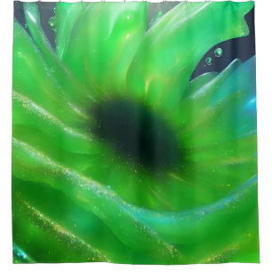 Chic Floral Abstrait rideau de douche verte