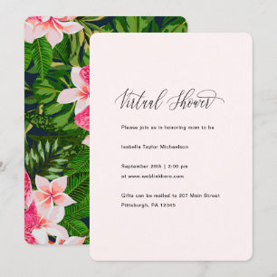 Chic Floral and Greenery Virtual Baby Shower Invitation