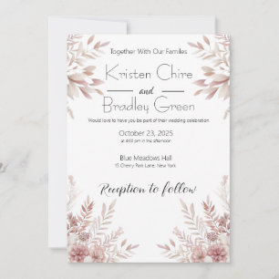 Chic Floral Bliss Wedding Invitation