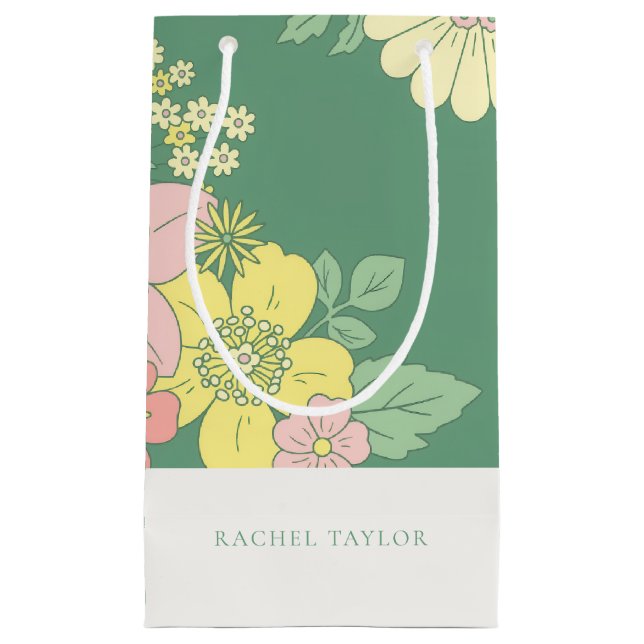 Chic Floral Boho  Small Gift Bag (Front)