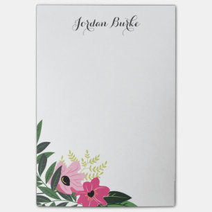 Chic Floral Border Monogram Post-it Notes