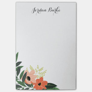 Chic Floral Border Monogram Post-it Notes