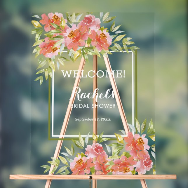 Chic Floral Bouquet Fête des mariées Bienvenue (Neutre)