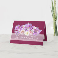 Chic Floral Bouquet Rose & Crocus Flowers Birthday