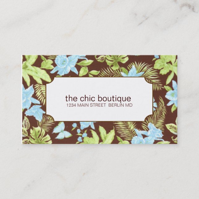 Chic Floral Business Cards (Front)