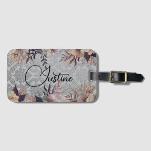 Chic Floral Elegant Damask Personalized   Luggage Tag